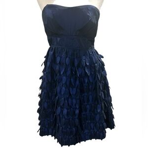 Sequin Hearts Navy Strapless Cocktail Dress – Ruffled Skirt – Juniors Size 7